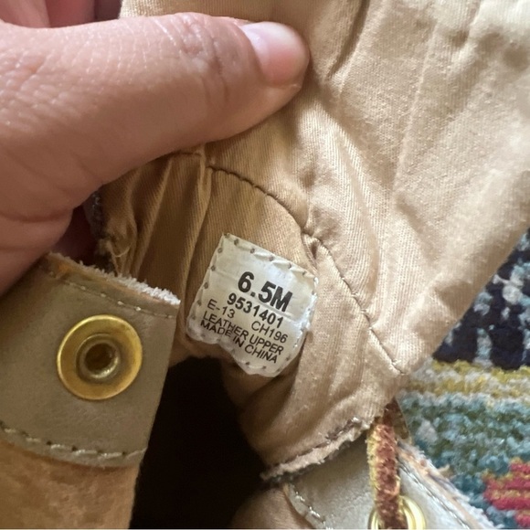 Sperry Top-Sider Hikerfish Lace-Up Leather Ankle Boots size 6.5 Tan Gold Shimmer - Picture 6 of 8